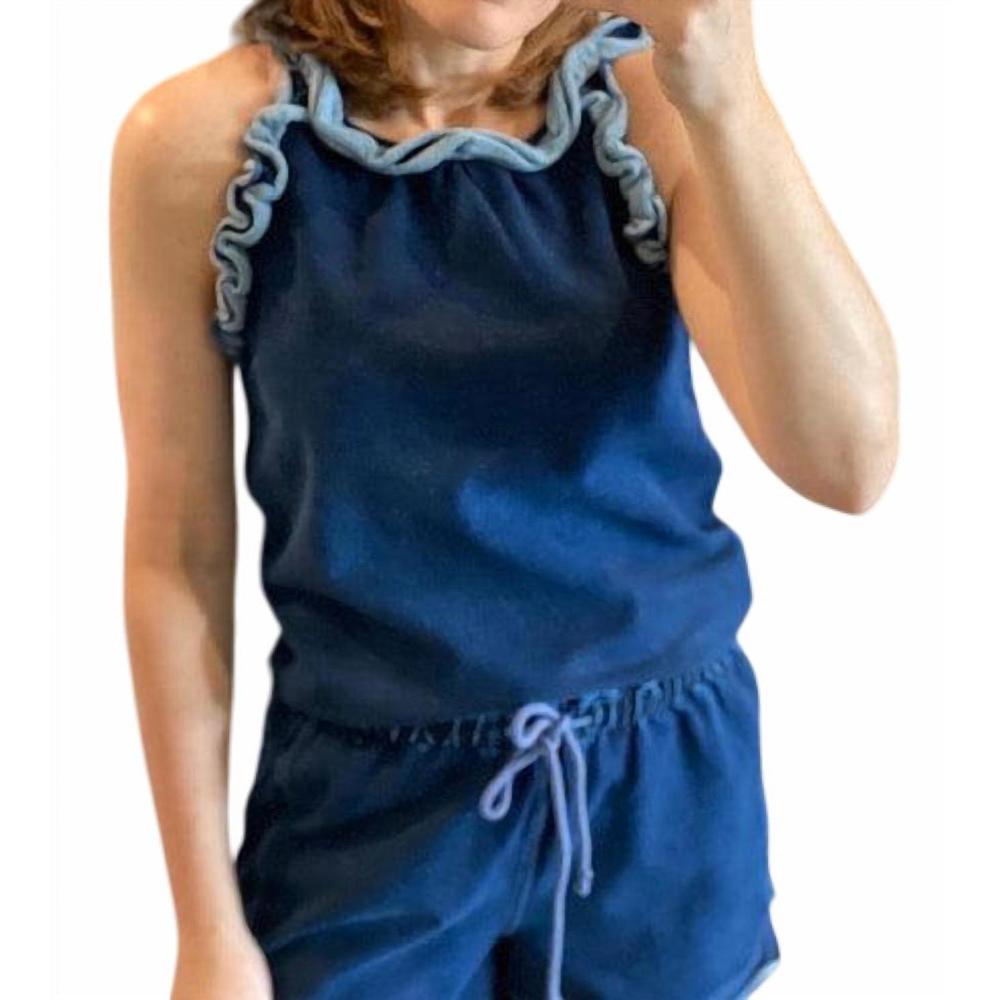 NEW SUNDAYS ruffle top in denim